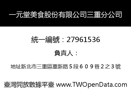 一元堂美食股份有限公司三重分公司