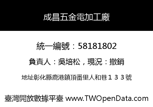 成昌五金電加工廠