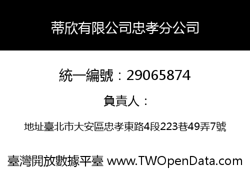 蒂欣有限公司忠孝分公司
