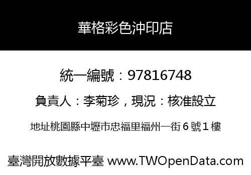 華格彩色沖印店