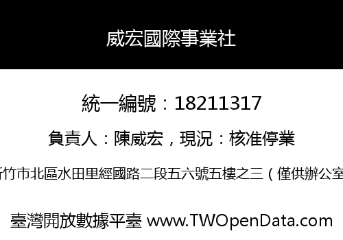 威宏國際事業社