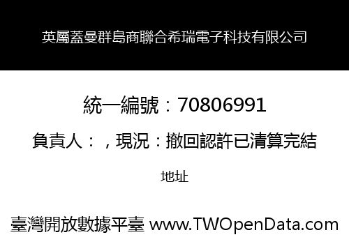 英屬蓋曼群島商聯合希瑞電子科技有限公司