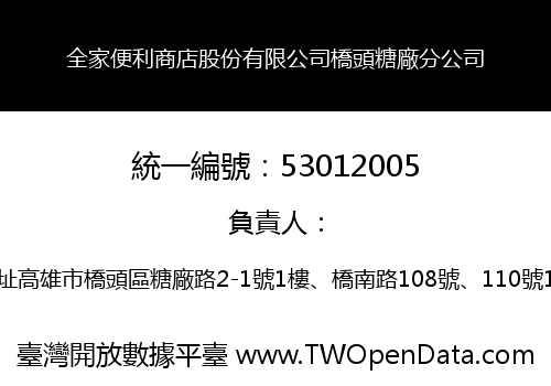 全家便利商店股份有限公司橋頭糖廠分公司