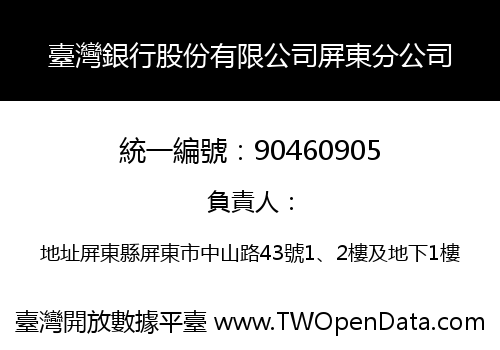 臺灣銀行股份有限公司屏東分公司