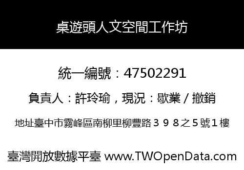 桌遊頭人文空間工作坊