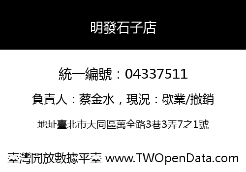 明發石子店