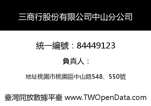 三商行股份有限公司中山分公司