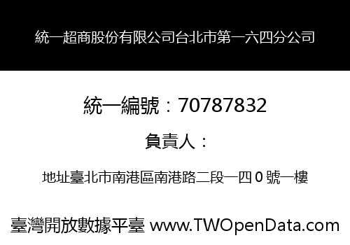 統一超商股份有限公司台北市第一六四分公司