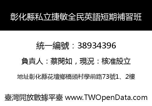 彰化縣私立捷敏全民英語短期補習班