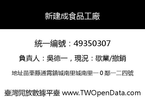 新建成食品工廠
