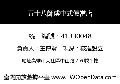 五十八師傅中式便當店