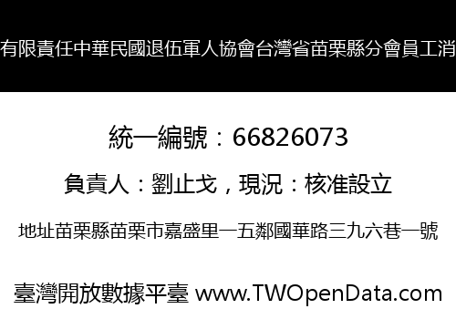 有限責任中華民國退伍軍人協會台灣省苗栗縣分會員工消