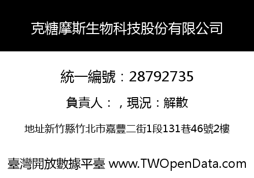 克糖摩斯生物科技股份有限公司