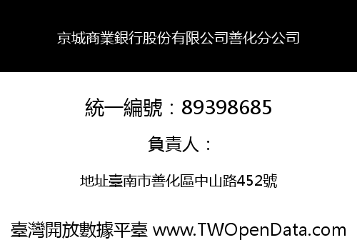 京城商業銀行股份有限公司善化分公司