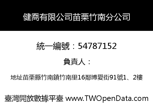 健喬有限公司苗栗竹南分公司