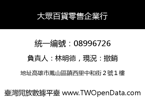 大眾百貨零售企業行