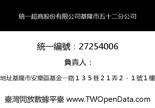 統一超商股份有限公司基隆市五十二分公司