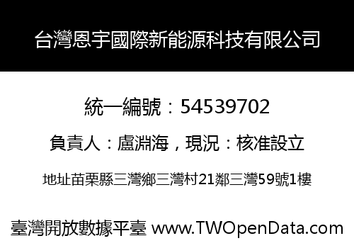 台灣恩宇國際新能源科技有限公司