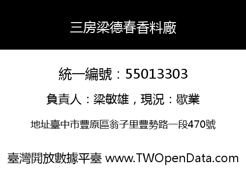 三房梁德春香料廠