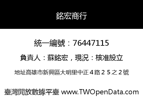 銘宏商行