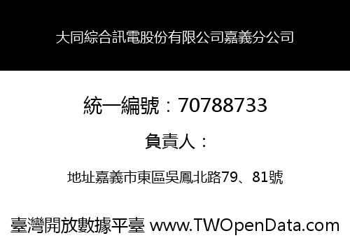 大同綜合訊電股份有限公司嘉義分公司