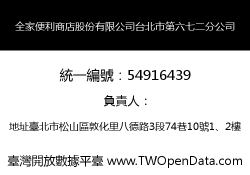 全家便利商店股份有限公司台北市第六七二分公司