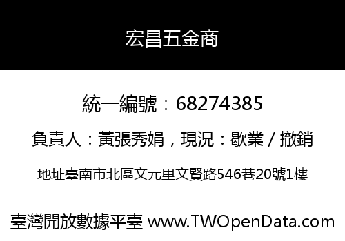 宏昌五金商
