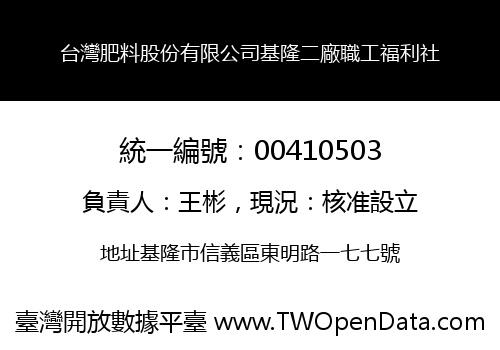 台灣肥料股份有限公司基隆二廠職工福利社