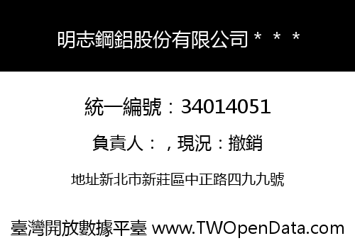 明志鋼鋁股份有限公司＊＊＊