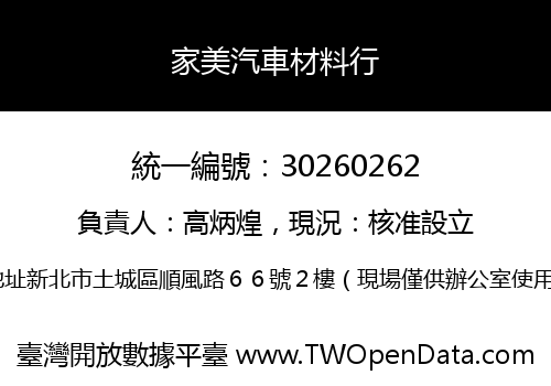 家美汽車材料行