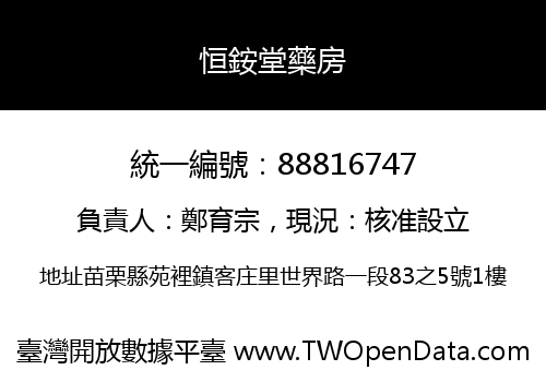 恒銨堂藥房
