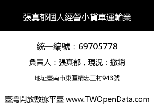 張真郁個人經營小貨車運輸業