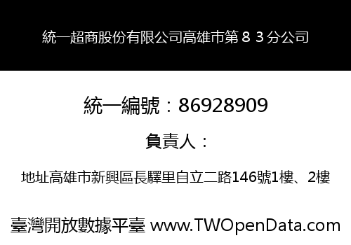 統一超商股份有限公司高雄巿第８３分公司