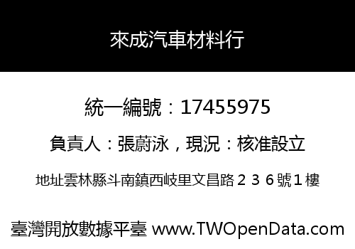 來成汽車材料行
