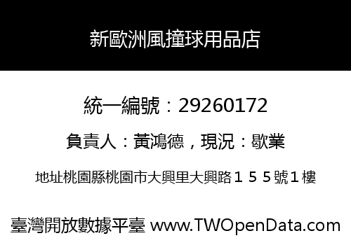新歐洲風撞球用品店