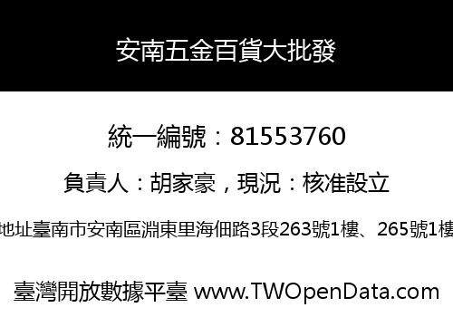 安南五金百貨大批發