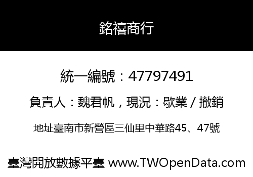 銘禧商行