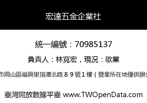 宏達五金企業社