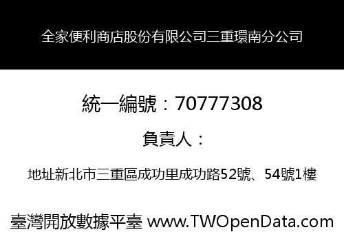 全家便利商店股份有限公司三重環南分公司