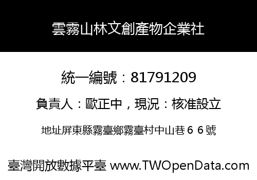 雲霧山林文創產物企業社