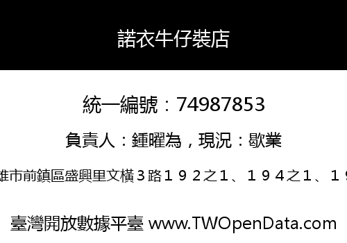 諾衣牛仔裝店