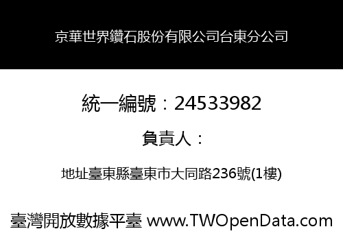 京華世界鑽石股份有限公司台東分公司