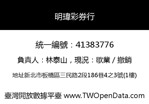 明瑋彩券行