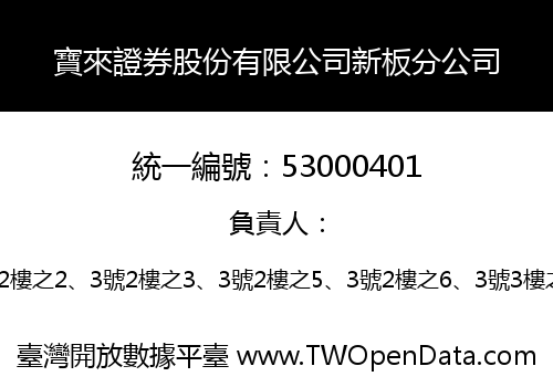 寶來證券股份有限公司新板分公司
