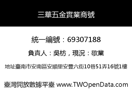 三華五金實業商號
