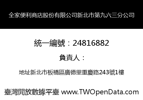 全家便利商店股份有限公司新北市第九六三分公司
