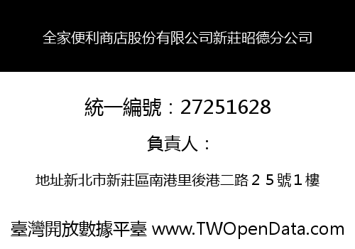 全家便利商店股份有限公司新莊昭德分公司
