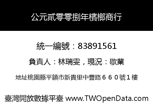 公元貳零零捌年檳榔商行