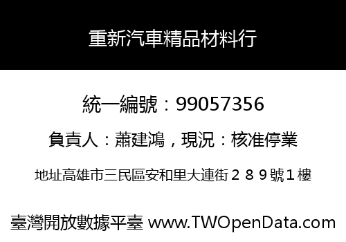重新汽車精品材料行