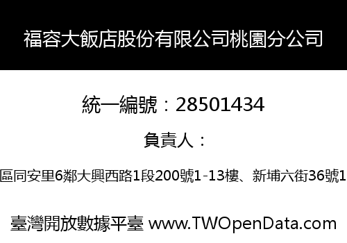 福容大飯店股份有限公司桃園分公司